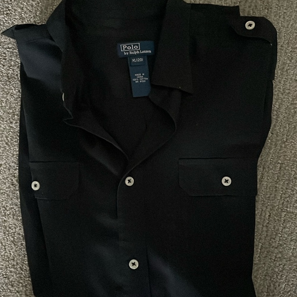 NWT boys xl navy long sleeve button down